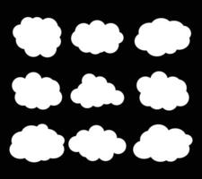 white color clouds shape set design vector