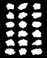 white color clouds shape set design vector