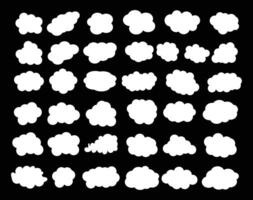 white color clouds shape set design vector