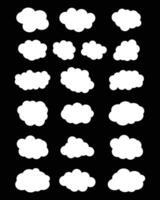 white color clouds shape set design vector