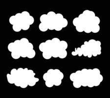 white color clouds shape set design vector