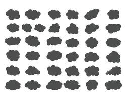 black color clouds shape set design vector
