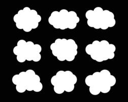 white color clouds shape set design vector