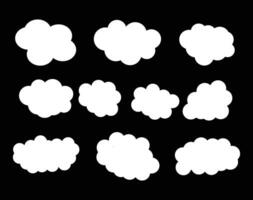 white color clouds shape set design vector