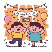 Friendship Day - friends hugging and having fun vector