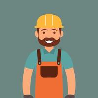 worker and builder wearing construction hat and tools vector