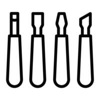 Sculpting Tools Line Icon vector