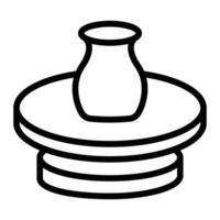 Pottery Wheel Line Icon vector