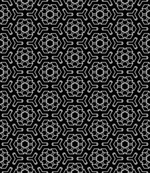 patrón abstracto sin costuras en blanco y negro. fondo y telón de fondo. diseño ornamental en escala de grises. vector