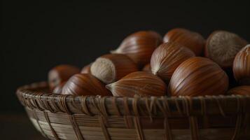 Hazelnut nut, health organic autumn background concept. photo
