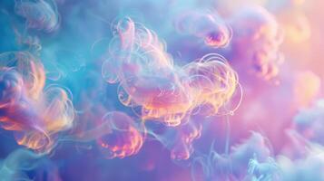 Abstract background with holographic clouds photo