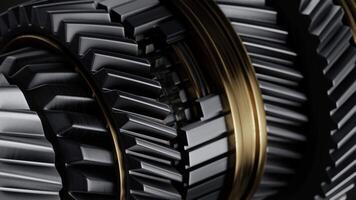 Shaft with gears from the gearbox isolated 3D Rendering. video