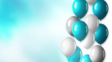 Flying Blue and Gray Balloons on Gradient Background video