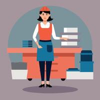 worker and builder wearing construction hat and tools vector