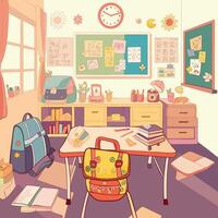 back to school - bag, book and pen vector