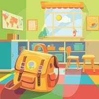 back to school - bag, book and pen vector