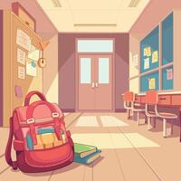 back to school - bag, book and pen vector