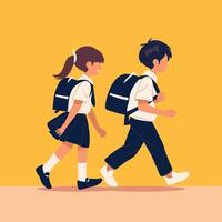 Back to School - kids - boy and girl vector