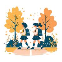 Back to School - kids - boy and girl vector