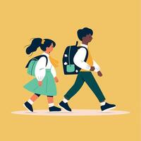 Back to School - kids - boy and girl vector