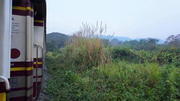 Train in Motion. View from Inside Moving Train video