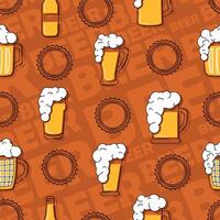 Beer glasses and bottles Colored sketch pattern background illustration vector