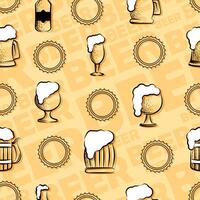 Beer glasses and bottles sketch pattern background illustration vector