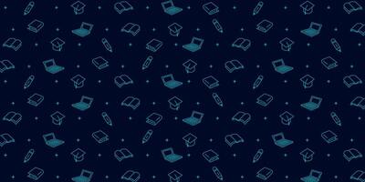 school background with texture design with educational icons pattern on dark background vector