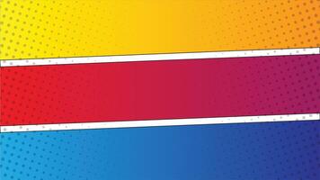 Background Three Colorful Comics With Background Design in comic style vector