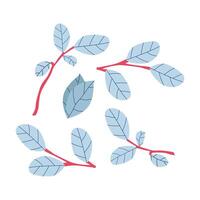 leaves and tree twigs vector
