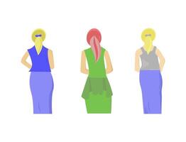 of women's backs in various simple styles vector
