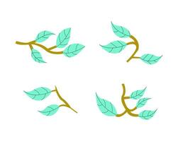 leaves and tree twigs vector
