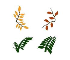 types of tree leaves and twigs vector