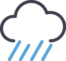 Heavy rain icon with line drops cloud symbol illustration. vector