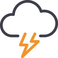 Cloudy with lightning icon. Weather symbol illustrator. vector