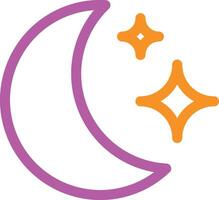 Midnight icon with moon and stars symbol. vector