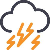 Cloud Lightning Icon Weather Symbol Illustrator vector