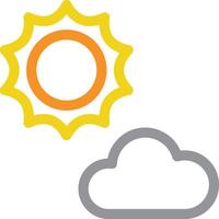 Cloudy on daytime icon. Sun and cloud symbol. vector