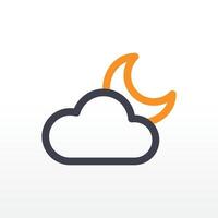 Cloudy at Midnight Icon Illustration vector