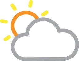 Cloudy at daytime icon. Sun and cloud symbol illustration. vector