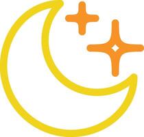 Midnight icon with moon and stars symbol. vector