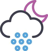 Hail rain in the midnight icon. Moon, cloud, ice stone symbol illustrator vector