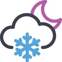 Midnight Snowfall icon with sun, cloud and snowflake symbols illustration vector