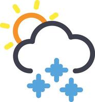 Daytime Snowfall icon with sun, cloud and snowflake symbols illustration vector