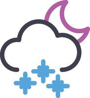 Midnight Snowfall icon with sun, cloud and snowflake symbols illustration vector