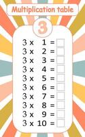 Multiplication table by 3 with a task to consolidate the knowledge of multiplication. illustration vector