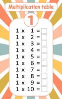 Multiplication table by 1 with a task to consolidate the knowledge of multiplication. illustration vector