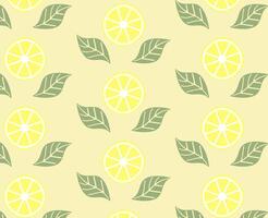 Summer lemon lime fruit pattern. vector
