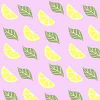 Summer lemon lime fruit pattern. vector