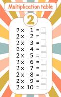 Multiplication table by 2 with a task to consolidate the knowledge of multiplication. illustration vector